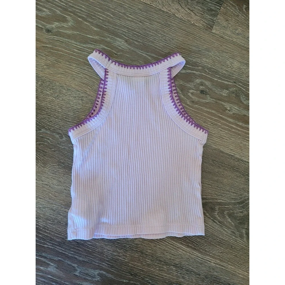 Old Navy Baby Girls Lavender Ribbed‎ Whipstitch Tank Top 18-24M Purple Trim #5